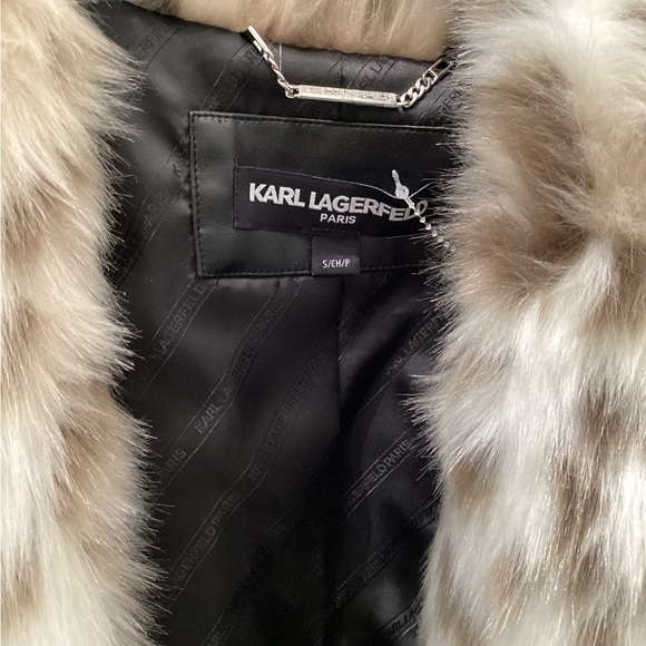 Karl Lagerfeld Sz S Faux Fur Leopard Print Coat Jacket - Picture 7 of 9